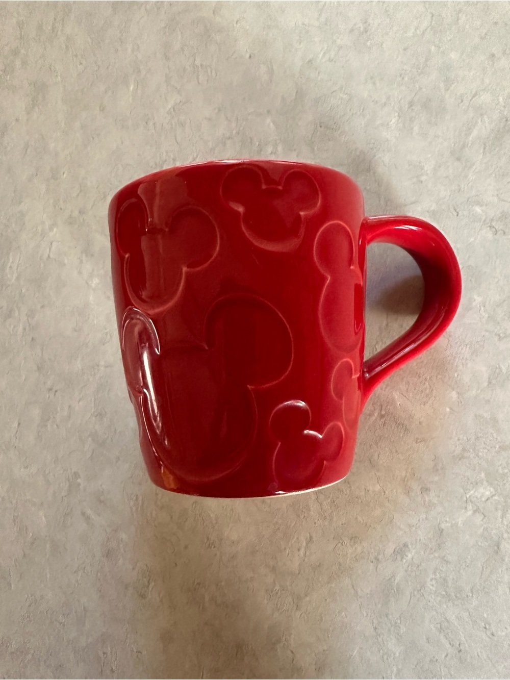 Disney Red Ceramic Mug with Embossed Mickey Motif - Picture 1 of 4